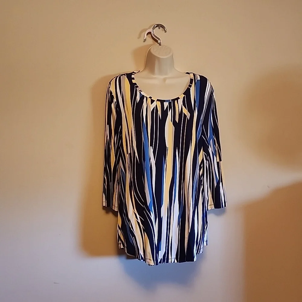 JM COLLECTION L SPRING BLOUSE EUC - Picture 1 of 9